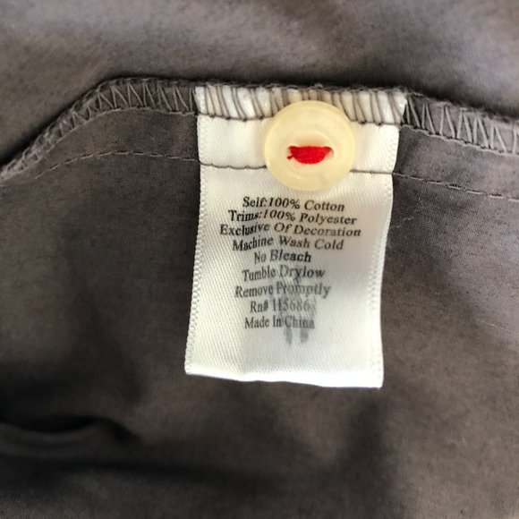 Embroidered Purple Grey Button Front Shirt - Picture 9 of 9